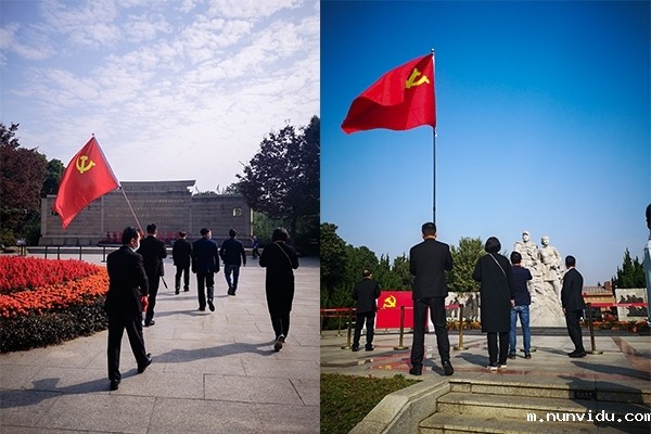 阿庆嫂救新四军塑像前