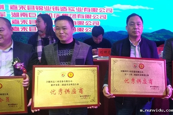 雷竞技竞彩平台仪器荣获嘉禾县铸造行业优秀供应商